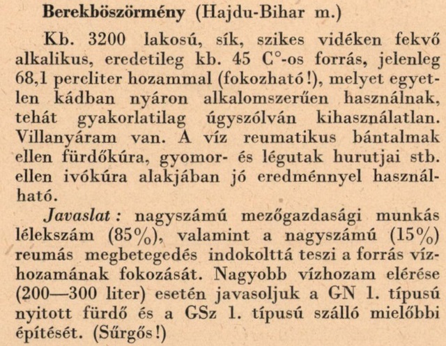 Berekböszörmény 1950 Hidrológiai Közlöny