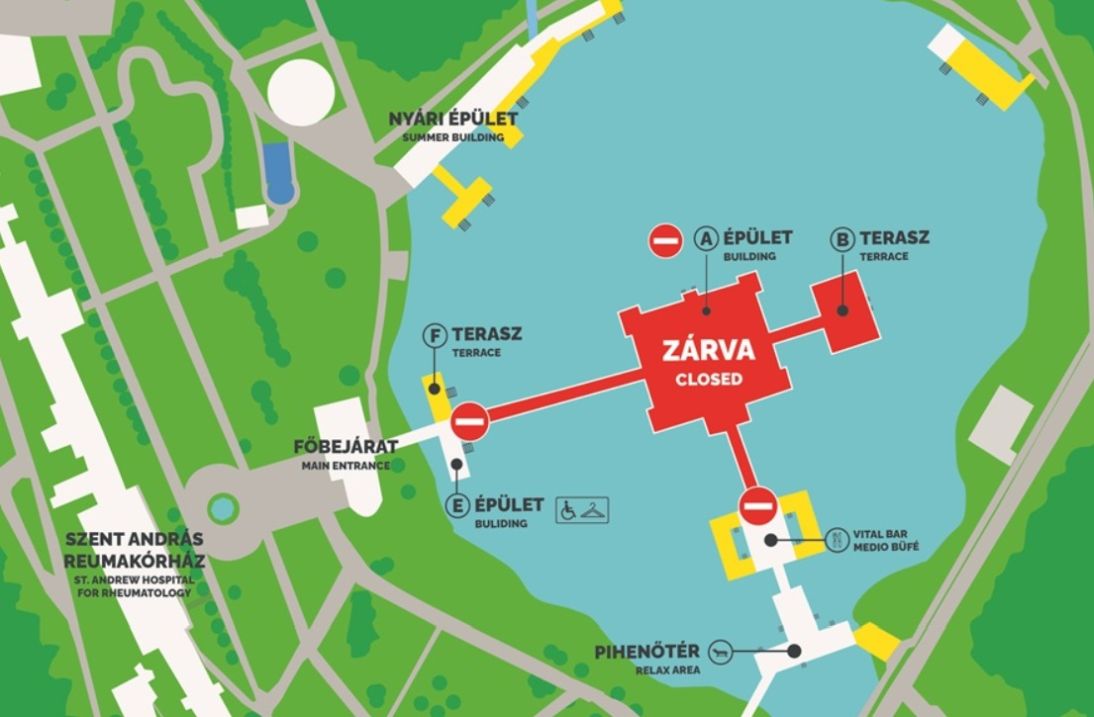 Hévíz lezárt fürdőrész