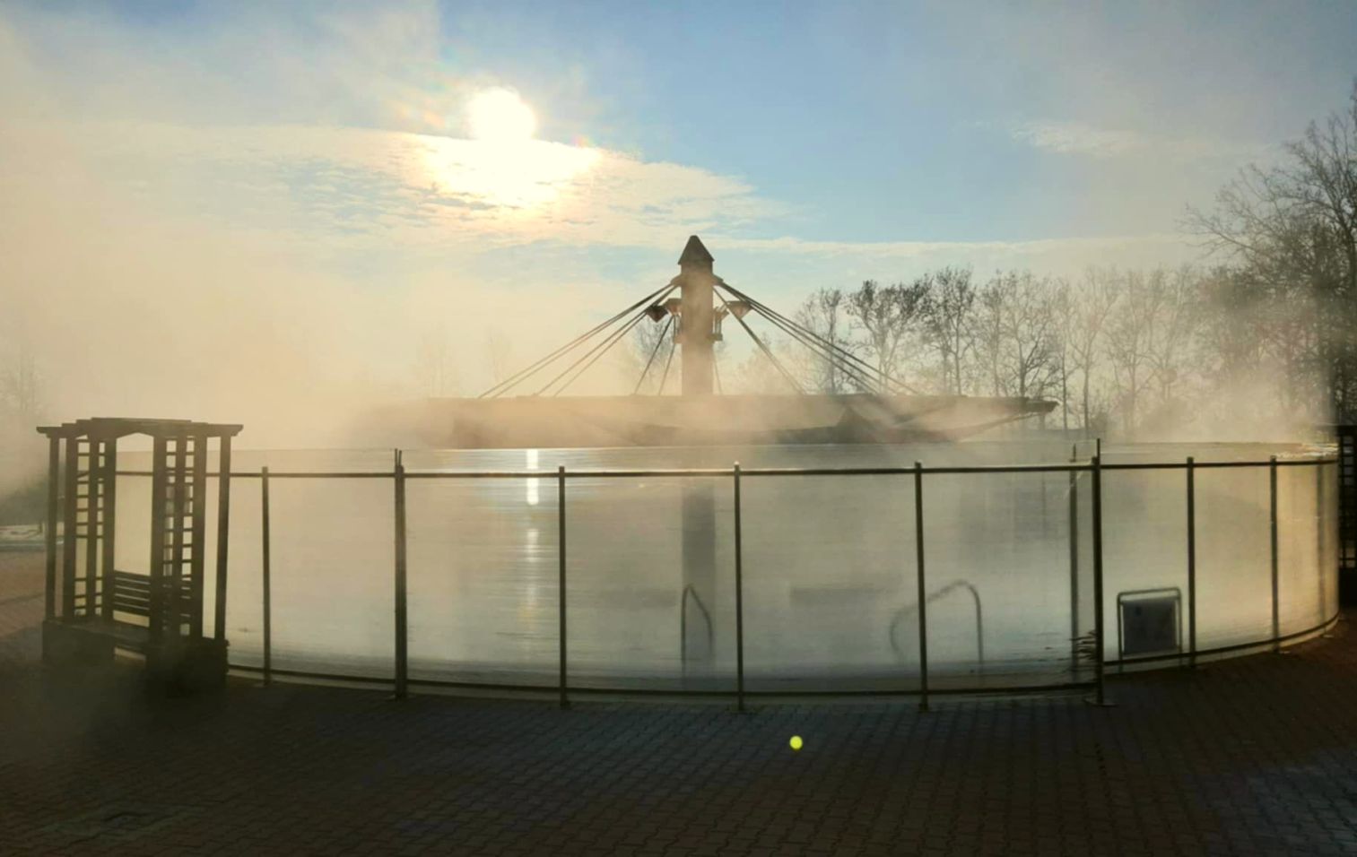 Csepeli Strandfürdő termálmedence télen
