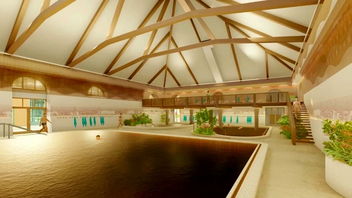 Gyula Lovarda fürdő fejlesztés látványterv